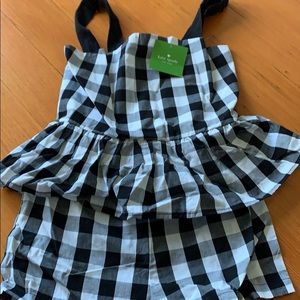 Kate spade girls gingham size 10 checked romper